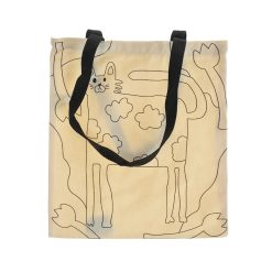Geanta alba de umar cu imprimeu pisica-FEMEI/GENTI SI ACCESORII/Genti de voiaj si trolere-GENTI SI ACCESORII/Genti de voiaj si trolere