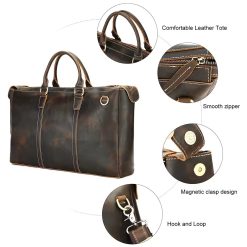 Geanta de calatorie unisex Nyko GT3290 piele naturala Maro 5