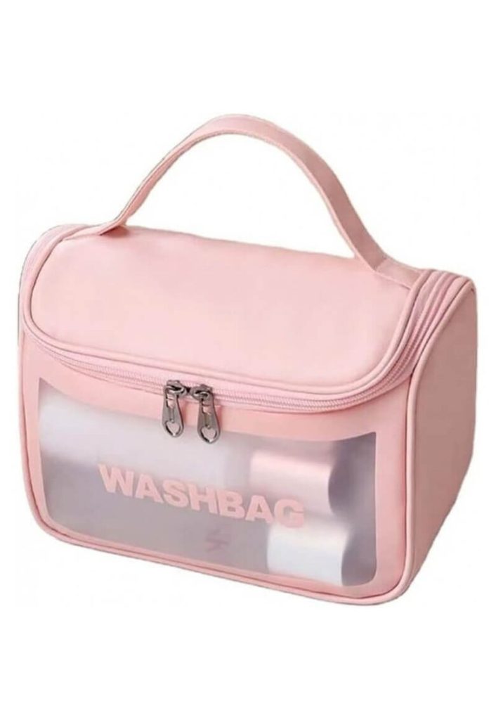 Geanta de voiaj pentru cosmetice -  Poliester - Roz - 22x12x18cm-FEMEI/INGRIJIRE COSMETICA/Produse cosmetice-INGRIJIRE COSMETICA/Produse cosmetice