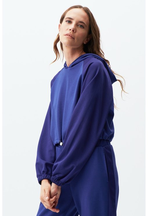 Hanorac crop cu maneci raglan-FEMEI/IMBRACAMINTE/Hanorace-IMBRACAMINTE/Hanorace