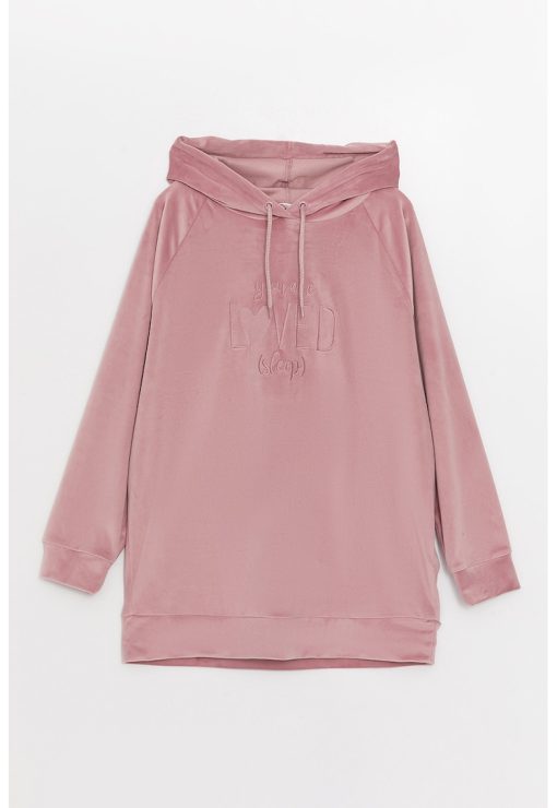 Hanorac de pijama cu aspect de catifea-FEMEI/IMBRACAMINTE/Pijamale si halate de baie-IMBRACAMINTE/Pijamale si halate de baie