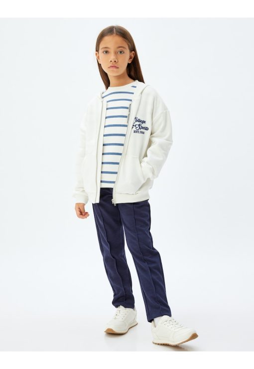 Hanorac din amestec de bumbac cu model text-FETE/IMBRACAMINTE/Bluze-IMBRACAMINTE/Bluze