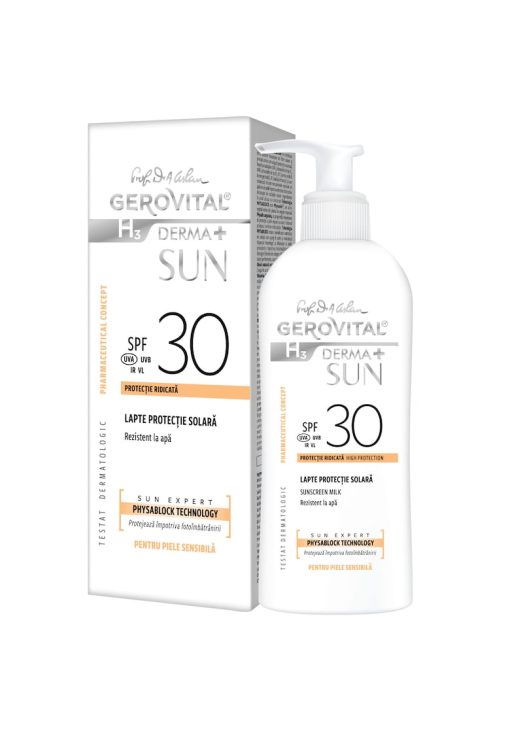 Lapte pentru protectie solara  H3 Derma+ Sun - cu SPF30 - 150 ml-FEMEI/INGRIJIRE COSMETICA/Produse cosmetice-INGRIJIRE COSMETICA/Produse cosmetice