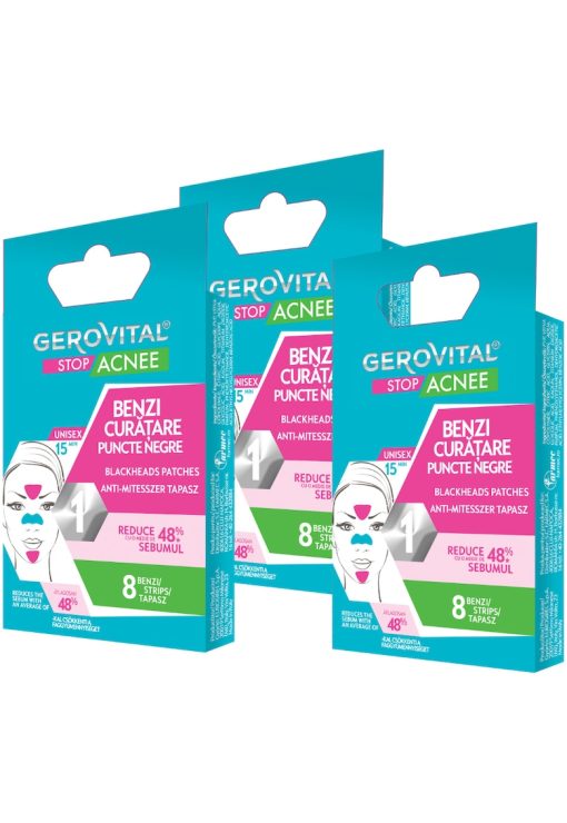 Pachet cadou  Stop Acnee: Benzi curatare puncte negre - 8 benzi + Benzi curatare puncte negre - 8 benzi + Benzi curatare puncte negre - 8 benzi-FEMEI/INGRIJIRE COSMETICA/Ingrijire corp-INGRIJIRE COSMETICA/Ingrijire corp