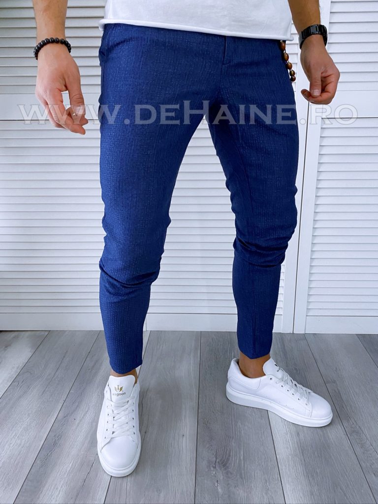 Pantaloni barbati casual regular fit bleumarin B1753  B5-2-Pantaloni > Pantaloni casual