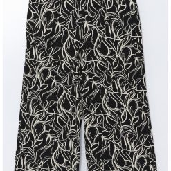 Pantaloni capri drepti cu imprimeu-FEMEI/IMBRACAMINTE/Pantaloni si colanti-IMBRACAMINTE/Pantaloni si colanti