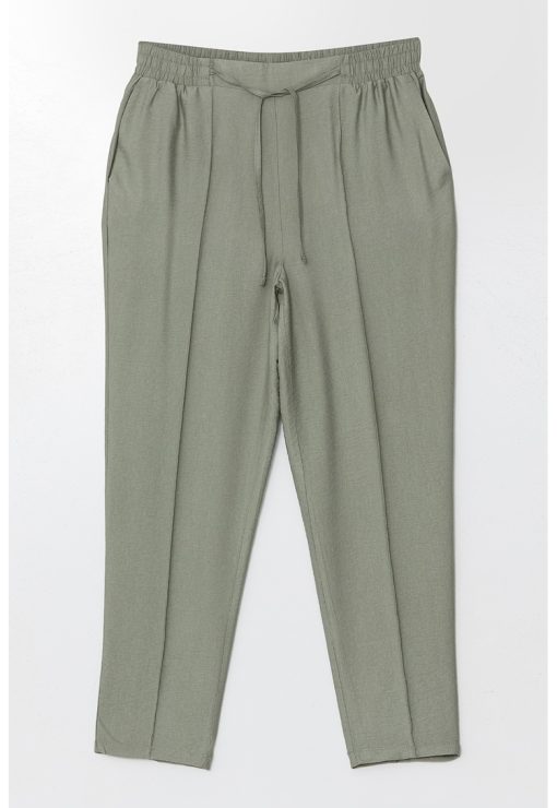 Pantaloni conici cu snur si pliuri-FEMEI/IMBRACAMINTE/Pantaloni si colanti-IMBRACAMINTE/Pantaloni si colanti