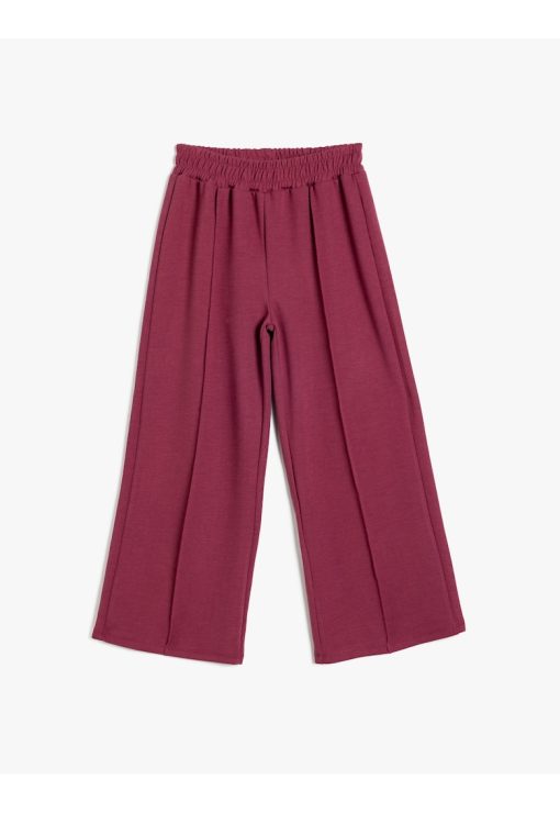 Pantaloni cu croiala ampla - model uni si talie elastica-FETE/IMBRACAMINTE/Blugi-IMBRACAMINTE/Blugi