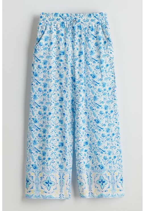 Pantaloni cu croiala ampla si imprimeu-FETE/IMBRACAMINTE/Blugi-IMBRACAMINTE/Blugi