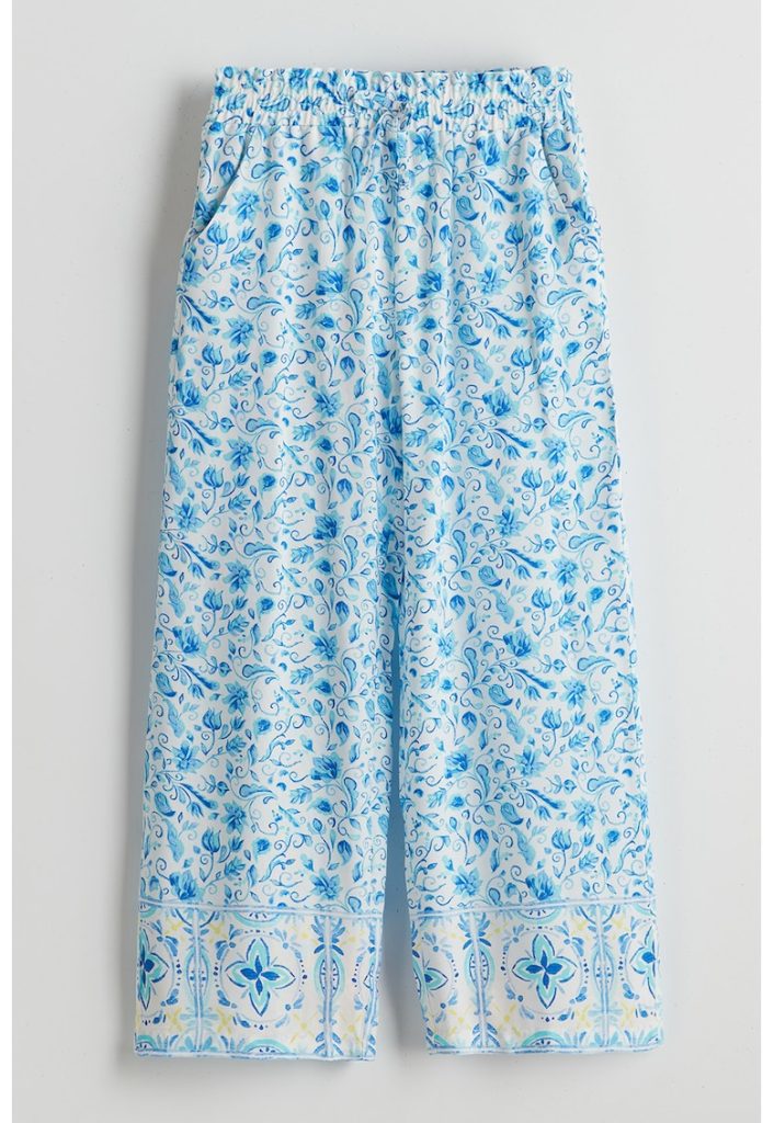 Pantaloni cu croiala ampla si imprimeu-FETE/IMBRACAMINTE/Blugi-IMBRACAMINTE/Blugi