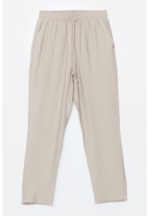 Pantaloni cu snur in talie-FEMEI/IMBRACAMINTE/Pantaloni si colanti-IMBRACAMINTE/Pantaloni si colanti