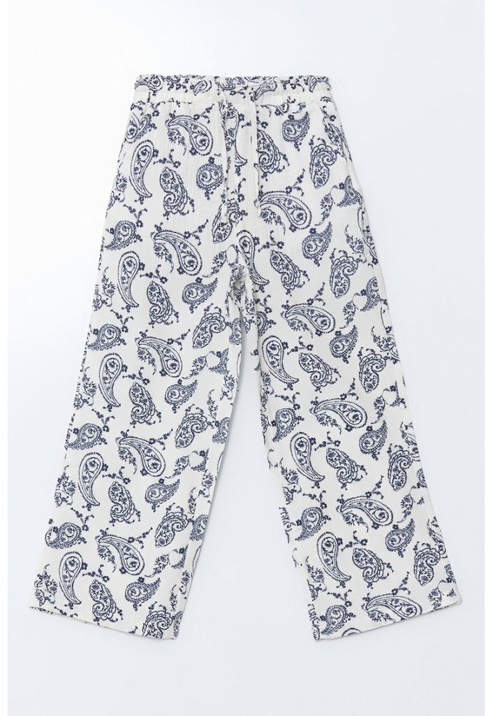Pantaloni cu talie elastica si model paisley-FETE/IMBRACAMINTE/Blugi-IMBRACAMINTE/Blugi