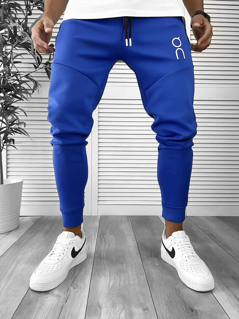 Pantaloni de trening albastri conici 12260 D2-1.1-Pantaloni > Pantaloni de trening