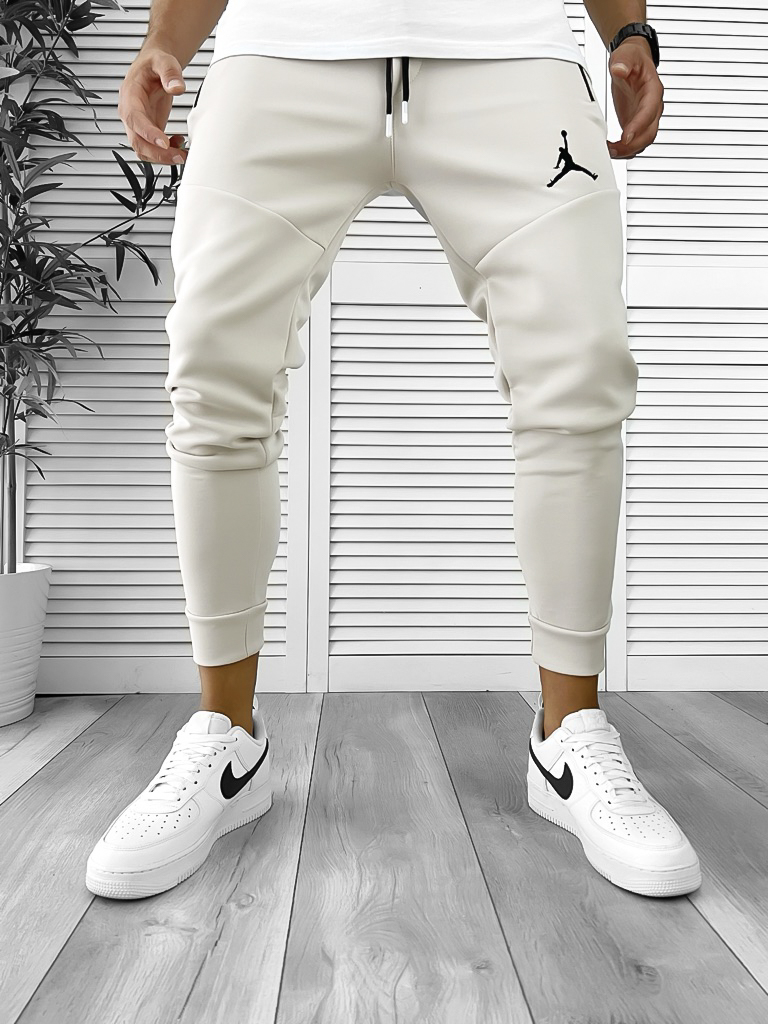 Pantaloni de trening bej conici 12361 D3-3.3-Pantaloni > Pantaloni de trening