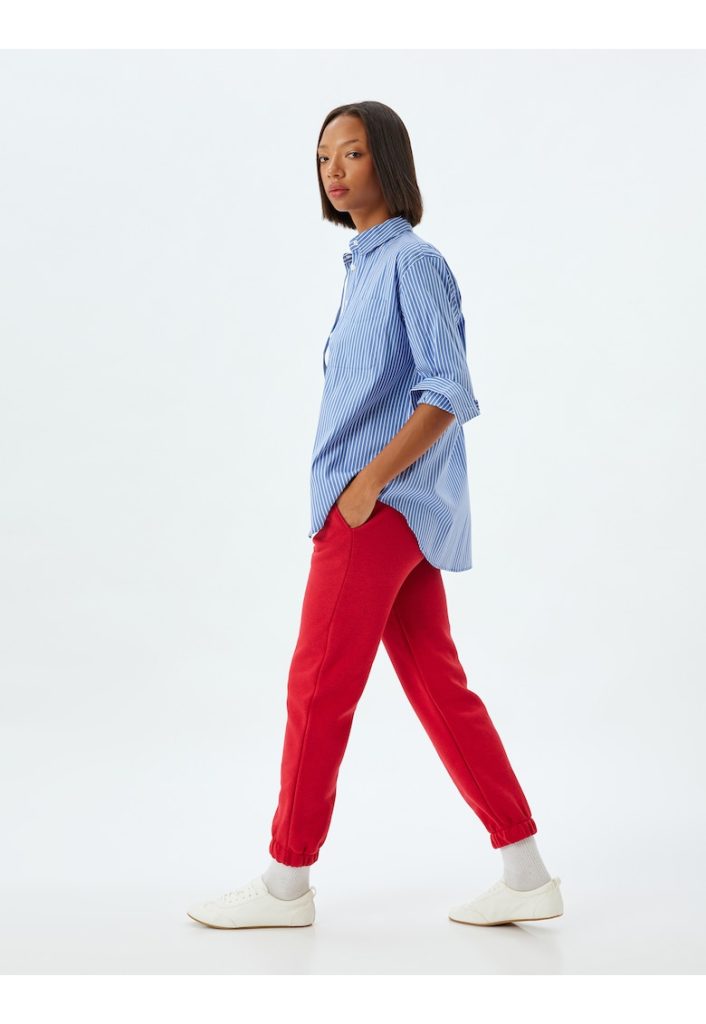 Pantaloni de trening crop cu buzunare oblice-FEMEI/IMBRACAMINTE/Pantaloni si colanti-IMBRACAMINTE/Pantaloni si colanti