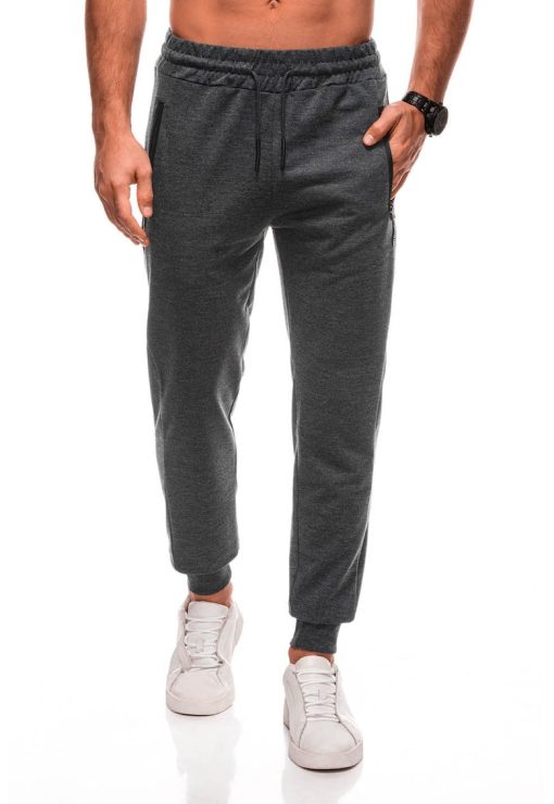 Pantaloni de trening cu buzunare cu fermoar-BARBATI/IMBRACAMINTE/Pantaloni si colanti-IMBRACAMINTE/Pantaloni si colanti