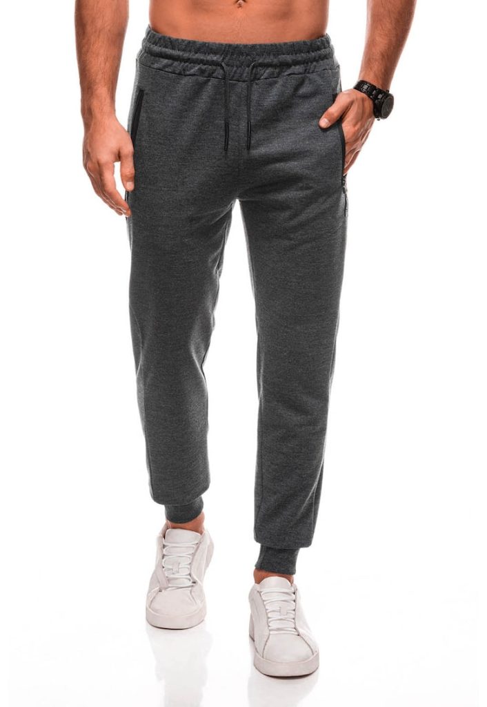 Pantaloni de trening cu buzunare cu fermoar-BARBATI/IMBRACAMINTE/Pantaloni si colanti-IMBRACAMINTE/Pantaloni si colanti