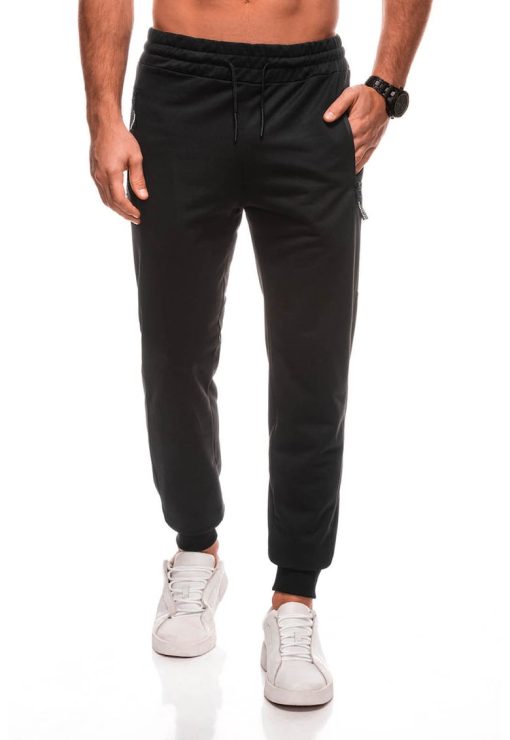 Pantaloni de trening cu buzunare cu fermoar-BARBATI/IMBRACAMINTE/Pantaloni si colanti-IMBRACAMINTE/Pantaloni si colanti