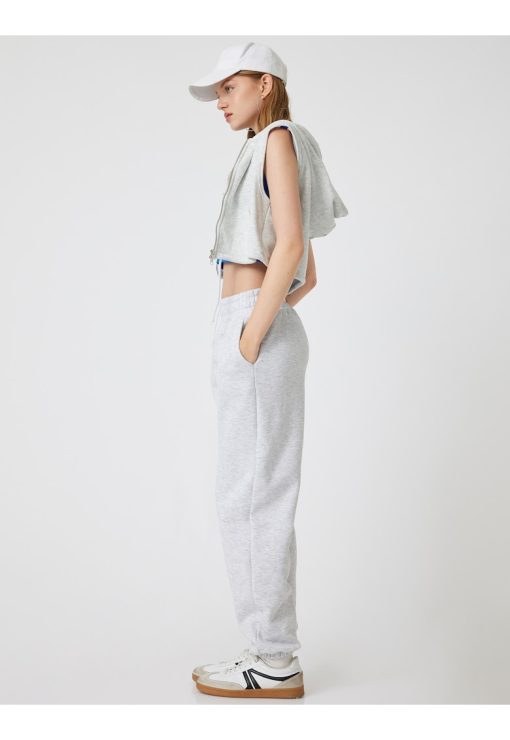 Pantaloni de trening cu talie inalta-FEMEI/IMBRACAMINTE/Pantaloni si colanti-IMBRACAMINTE/Pantaloni si colanti