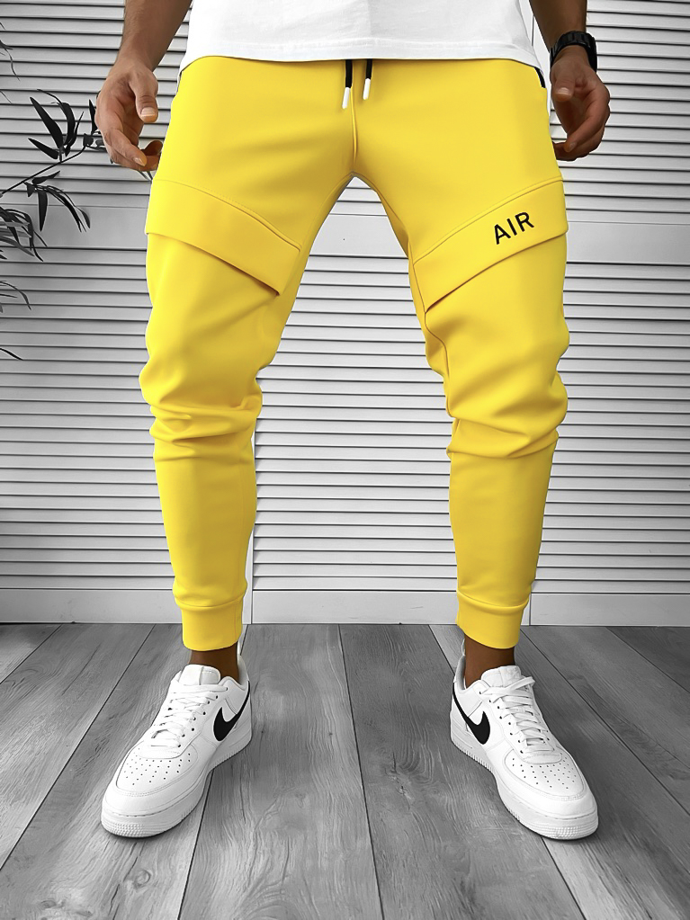 Pantaloni de trening galbeni conici 12360 D7-3-Pantaloni > Pantaloni de trening