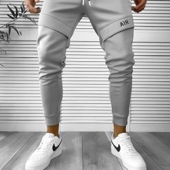 Pantaloni de trening gri conici 12360  O2-3.2-Pantaloni > Pantaloni de trening