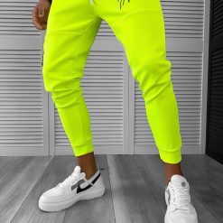 Pantaloni de trening neon  silon  conici 12378 O4-2.2-Pantaloni > Pantaloni de trening