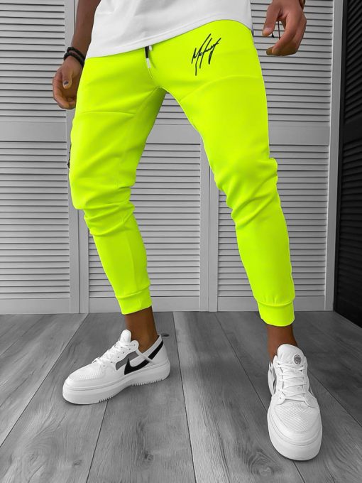 Pantaloni de trening neon  silon  conici 12378 O4-2.2-Pantaloni > Pantaloni de trening