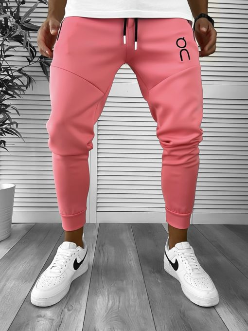 Pantaloni de trening roz conici 12260 D9-4-Pantaloni > Pantaloni de trening