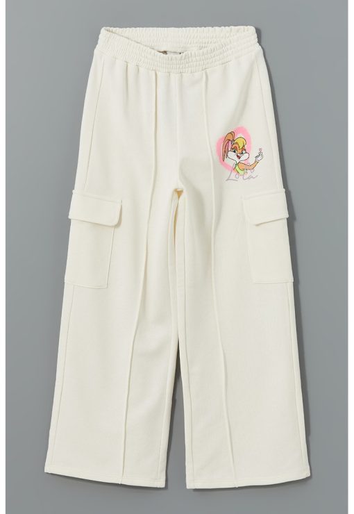 Pantaloni din amestec de bumbac cu croiala ampla-FETE/IMBRACAMINTE/Blugi-IMBRACAMINTE/Blugi