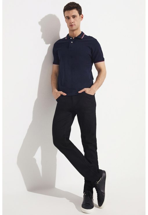 Pantaloni din amestec de bumbac cu model uni-BARBATI/IMBRACAMINTE/Pantaloni si colanti-IMBRACAMINTE/Pantaloni si colanti