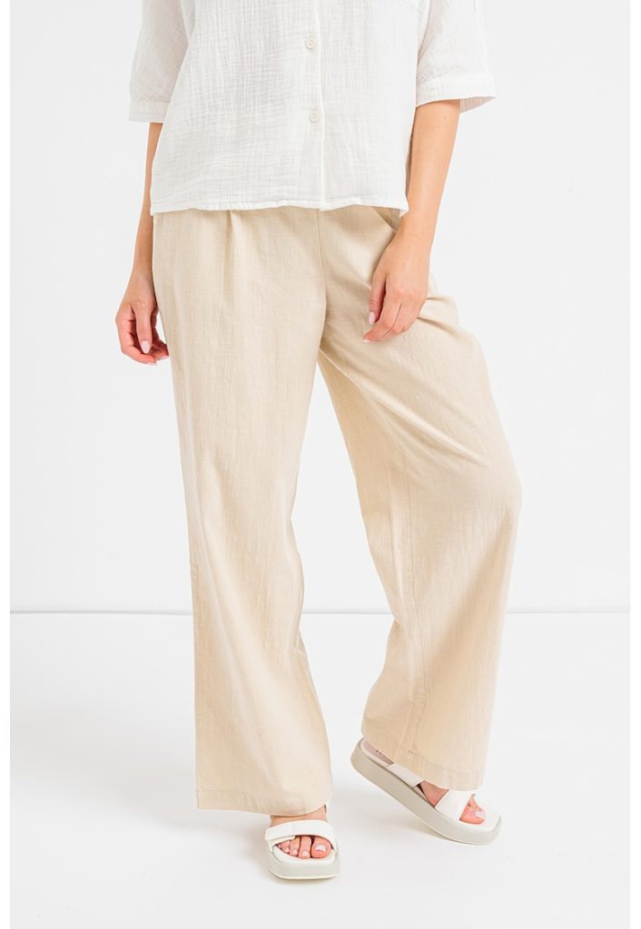 Pantaloni din bumbac cu croiala ampla-FEMEI/IMBRACAMINTE/Pantaloni si colanti-IMBRACAMINTE/Pantaloni si colanti