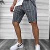 Pantaloni scurti casual  gri cu dungi 13165  D6-4.2-Pantaloni > Pantaloni scurti