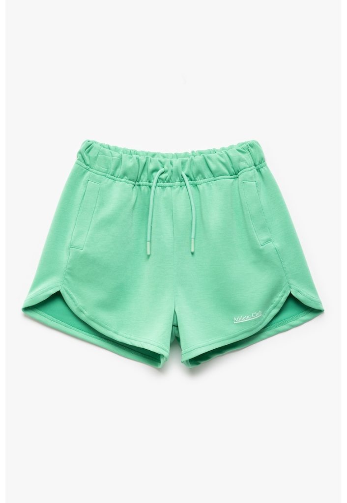 Pantaloni scurti cu model uni si snururi de ajustare-FETE/IMBRACAMINTE/Sorturi-IMBRACAMINTE/Sorturi