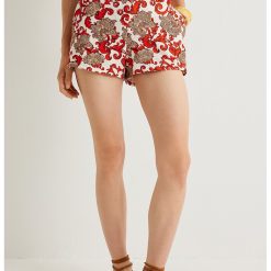 Pantaloni scurti cu talie inalta si buzunare laterale-FEMEI/IMBRACAMINTE/Pantaloni si colanti-IMBRACAMINTE/Pantaloni si colanti