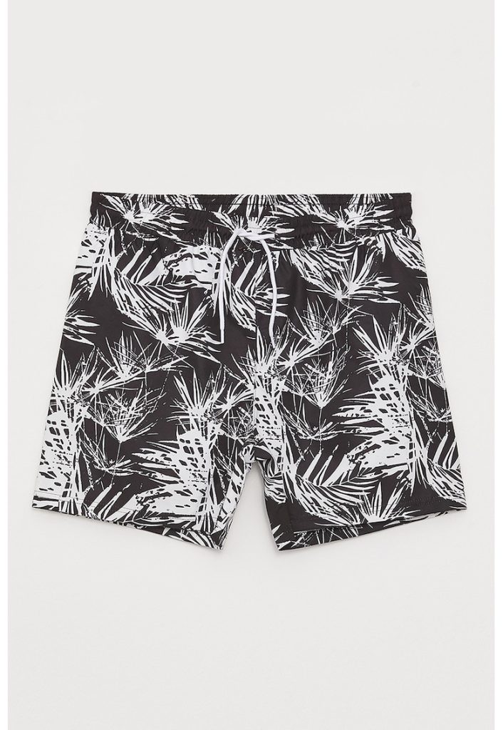 Pantaloni scurti de baie cu snururi si imprimeu-BARBATI/IMBRACAMINTE/Costume de baie-IMBRACAMINTE/Costume de baie