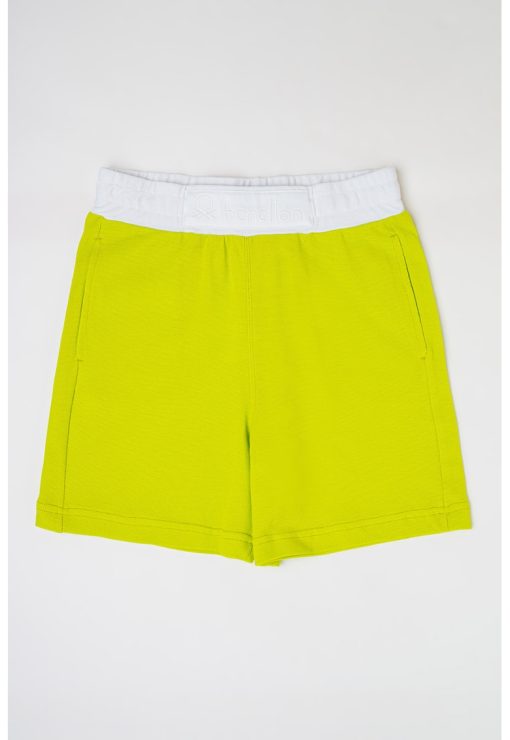 Pantaloni scurti de bumbac cu banda elastica contrastanta in talie-BAIETI/IMBRACAMINTE/Sorturi-IMBRACAMINTE/Sorturi