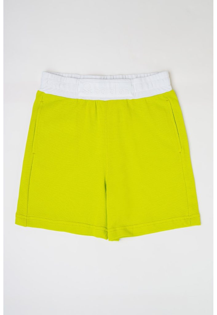 Pantaloni scurti de bumbac cu banda elastica contrastanta in talie-BAIETI/IMBRACAMINTE/Sorturi-IMBRACAMINTE/Sorturi