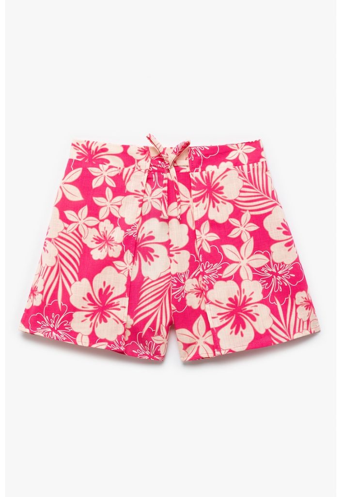 Pantaloni scurti de bumbac cu model floral-FETE/IMBRACAMINTE/Sorturi-IMBRACAMINTE/Sorturi