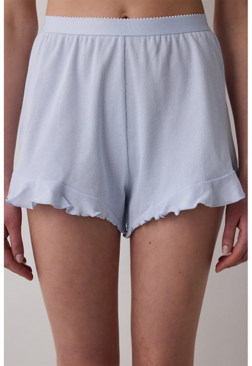 Pantaloni scurti de pijama cu volane si talie inalta-FEMEI/IMBRACAMINTE/Pijamale si halate de baie-IMBRACAMINTE/Pijamale si halate de baie