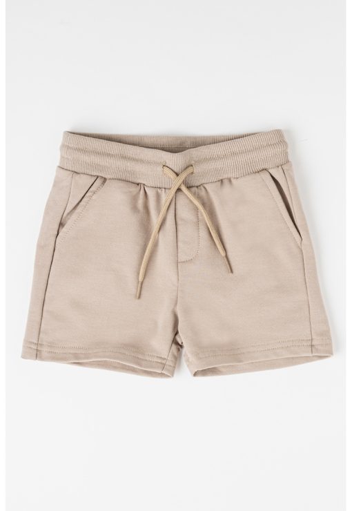 Pantaloni scurti din amestec de bumbac cu snururi-BAIETI/IMBRACAMINTE/Sorturi-IMBRACAMINTE/Sorturi