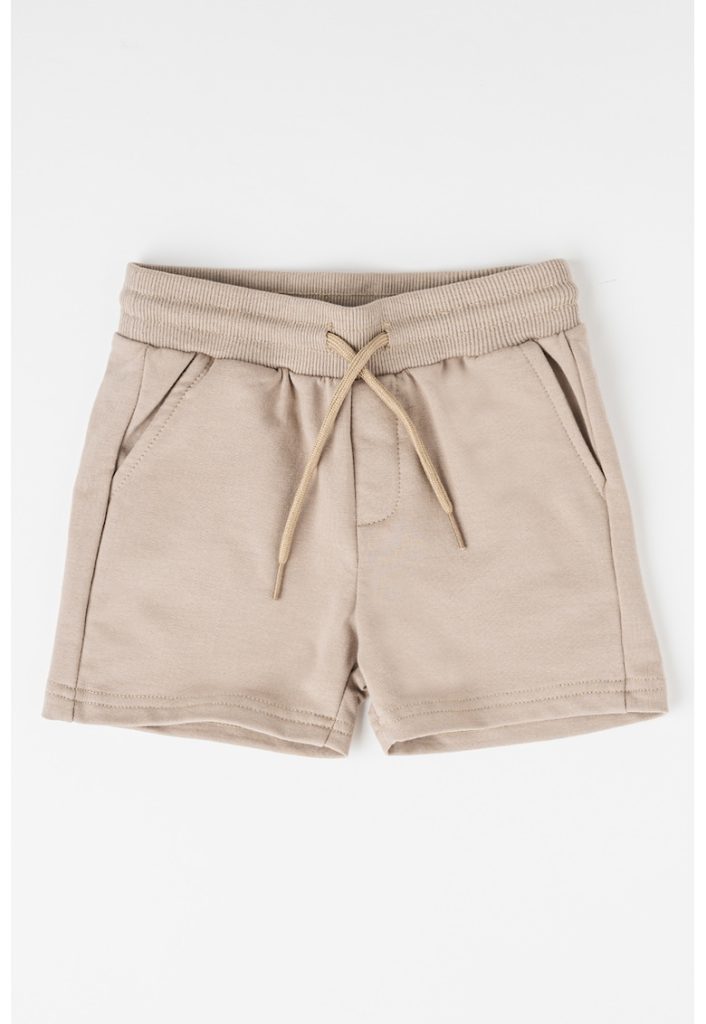Pantaloni scurti din amestec de bumbac cu snururi-BAIETI/IMBRACAMINTE/Sorturi-IMBRACAMINTE/Sorturi
