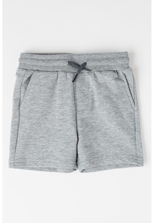 Pantaloni scurti din amestec de bumbac cu snururi-BAIETI/IMBRACAMINTE/Sorturi-IMBRACAMINTE/Sorturi