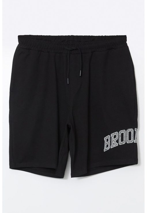 Pantaloni scurti din amestec de bumbac cu talie ajustabila-BARBATI/IMBRACAMINTE/Pantaloni si colanti-IMBRACAMINTE/Pantaloni si colanti