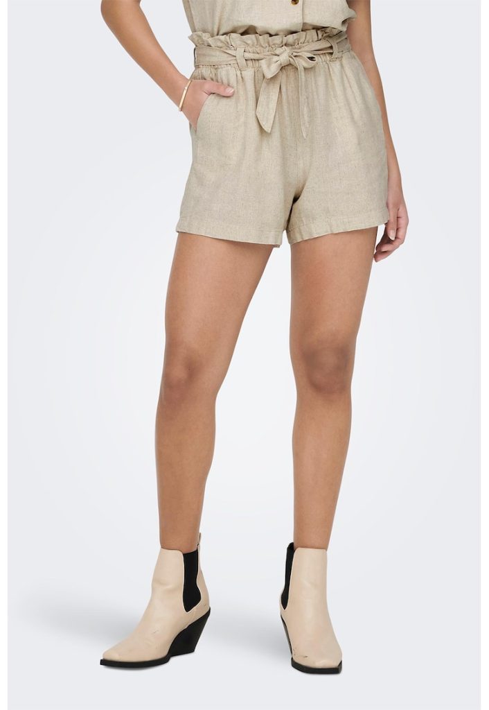 Pantaloni scurti din amestec de in cu talie inalta Say-FEMEI/IMBRACAMINTE/Pantaloni si colanti-IMBRACAMINTE/Pantaloni si colanti