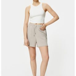 Pantaloni scurti din amestec de modal cu snur in talie-FEMEI/IMBRACAMINTE/Pantaloni si colanti-IMBRACAMINTE/Pantaloni si colanti