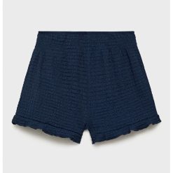 Pantaloni scurti texturati cu talie inalta-FETE/IMBRACAMINTE/Sorturi-IMBRACAMINTE/Sorturi