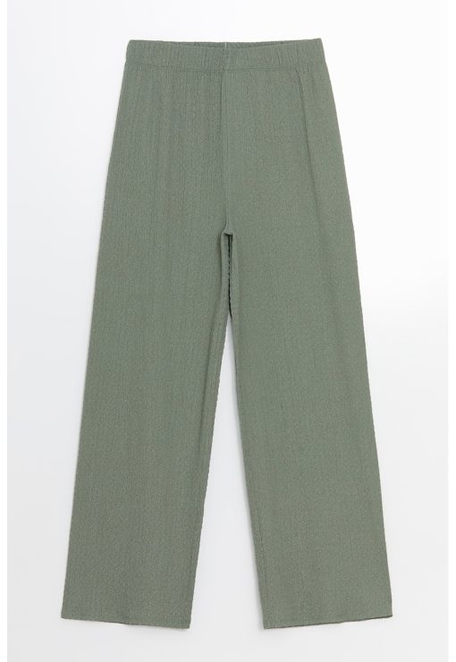 Pantaloni texturati cu talie elastica-FEMEI/IMBRACAMINTE/Pantaloni si colanti-IMBRACAMINTE/Pantaloni si colanti