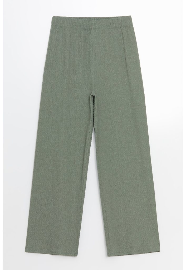 Pantaloni texturati cu talie elastica-FEMEI/IMBRACAMINTE/Pantaloni si colanti-IMBRACAMINTE/Pantaloni si colanti