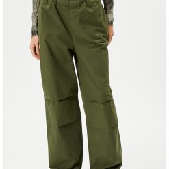 Pantaloni uni cu terminatii ajustabile-FEMEI/IMBRACAMINTE/Pantaloni si colanti-IMBRACAMINTE/Pantaloni si colanti