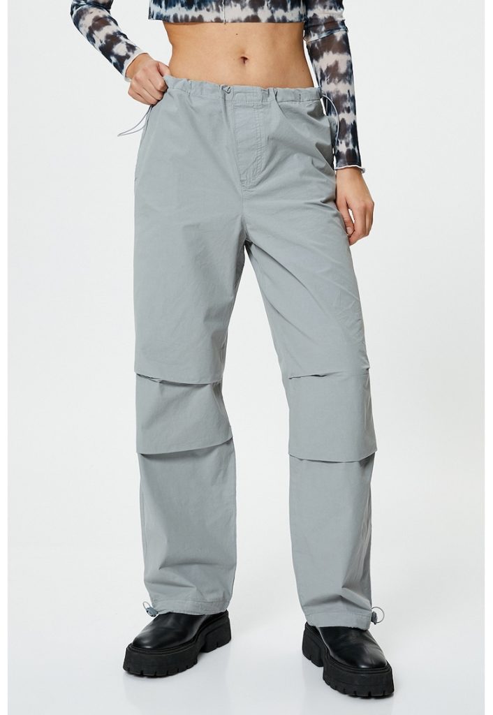 Pantaloni uni cu terminatii ajustabile-FEMEI/IMBRACAMINTE/Pantaloni si colanti-IMBRACAMINTE/Pantaloni si colanti